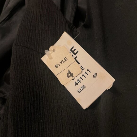 NWT NOS Dani Max Vest. Sz 4P. Acetate Rayon Fitted. Black Double Breasted. D - Picture 6 of 7